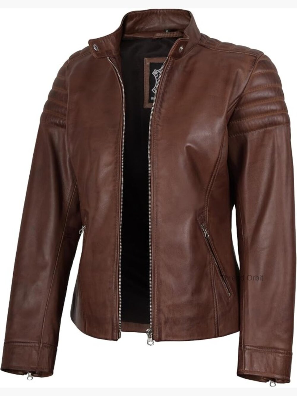 Real Lambskin Leather Cafe Racer Jacket Women Moto Style